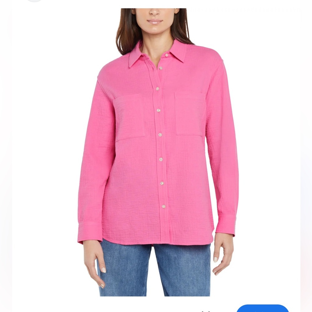 GAP Women's Strawberry Pink Button Down Shirt